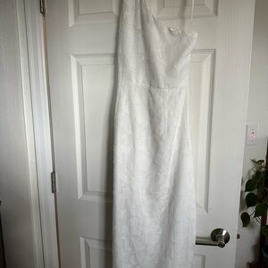 Lulu's White One Shoulder Dress